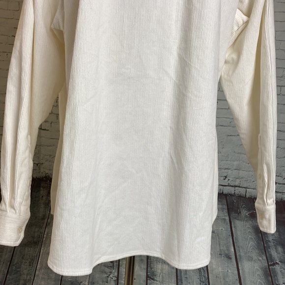 Wildfang Essential Corduroy Long Sleeve Button Up Shirt 2X Cream White Western - Picture 6 of 16